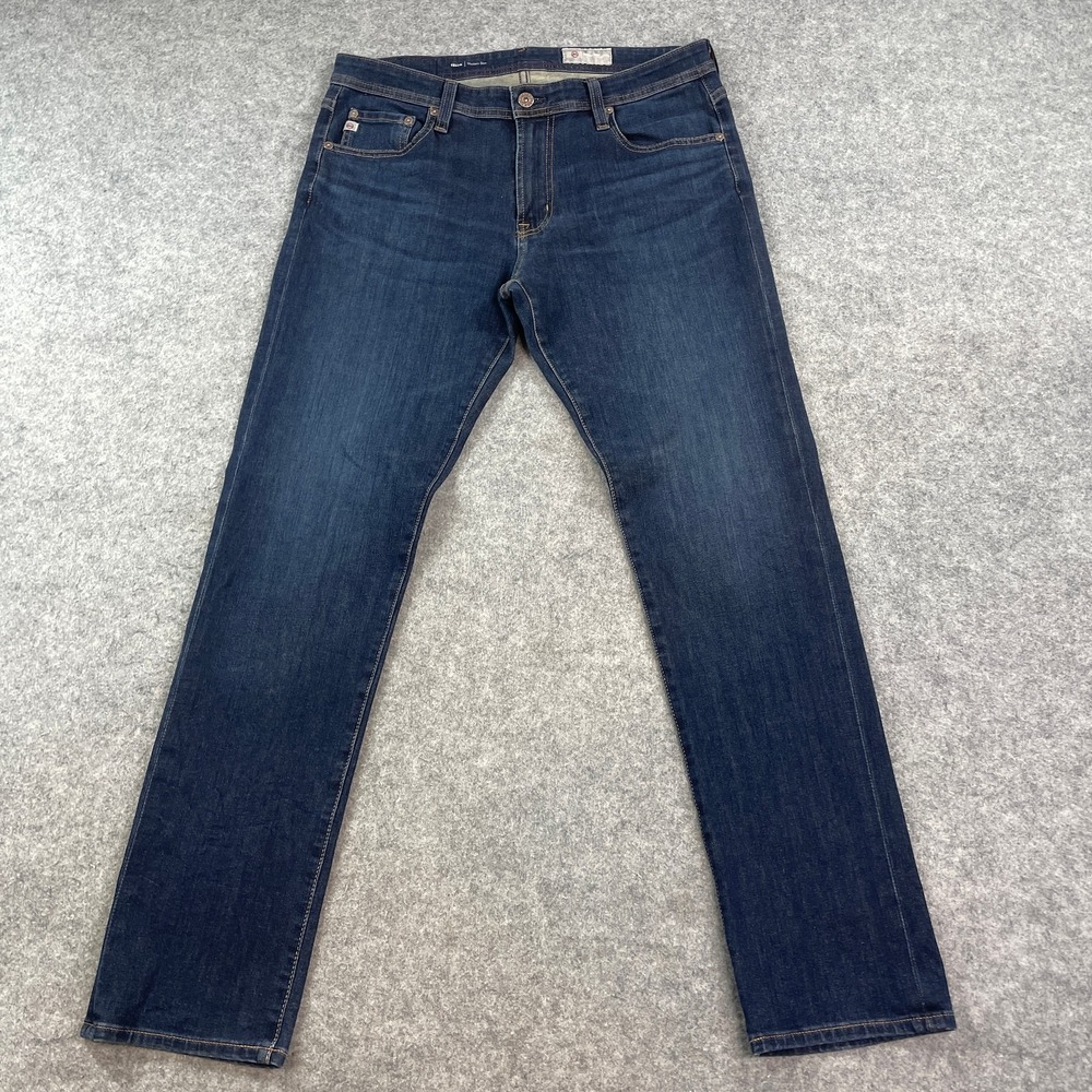 AG Mens Tellis Modern Slim Jeans 33x32 Dark Wash Blue Stretch Denim Designer